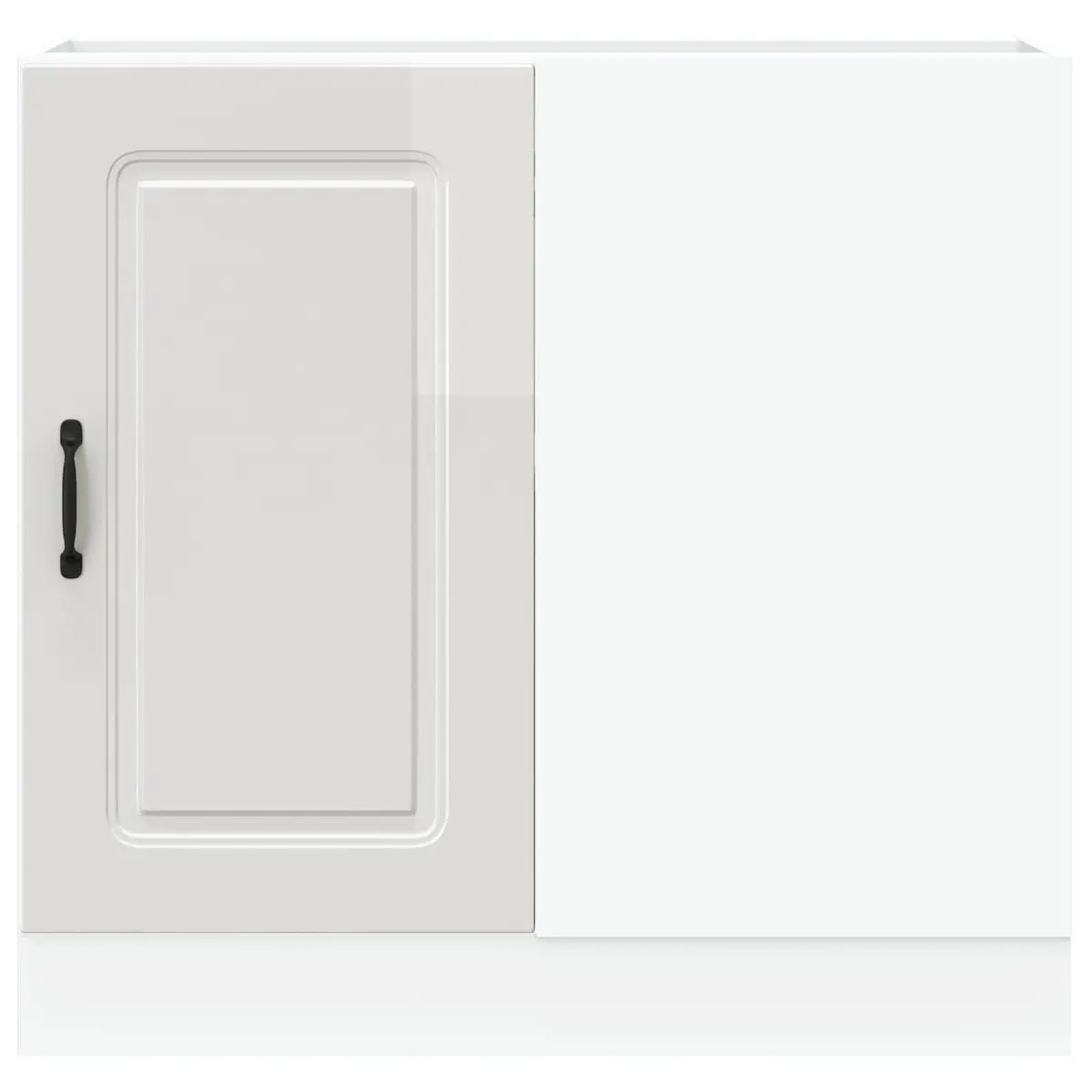 Kitchen Base Cabinet Engineered Wood High Gloss White Storage Cupboard