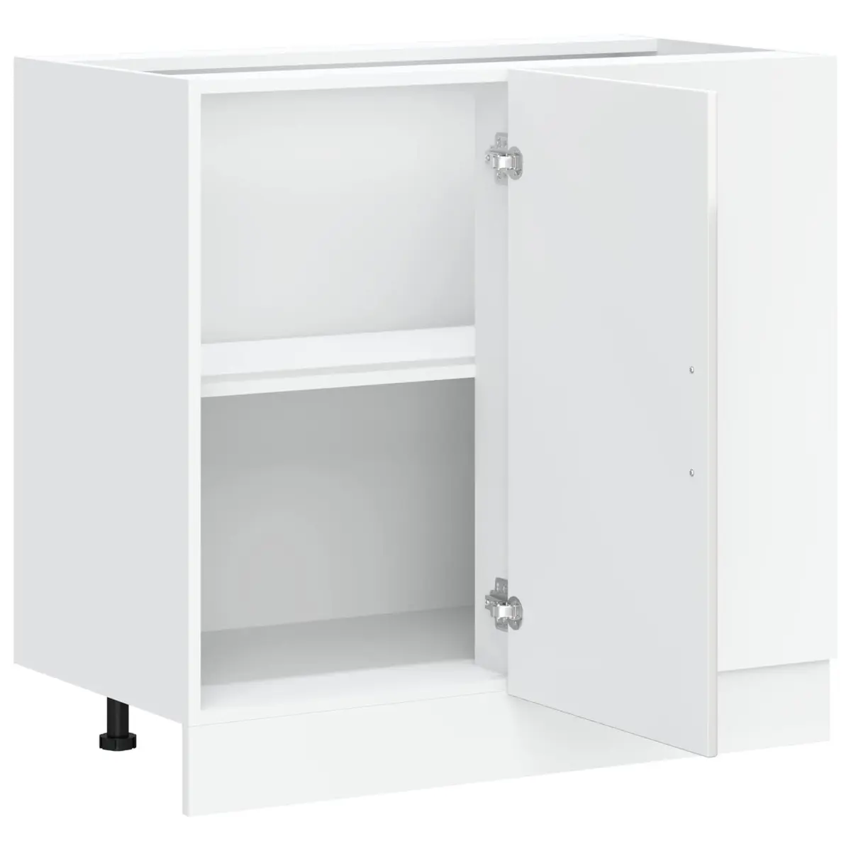 Kitchen Base Cabinet Engineered Wood High Gloss White Storage Cupboard