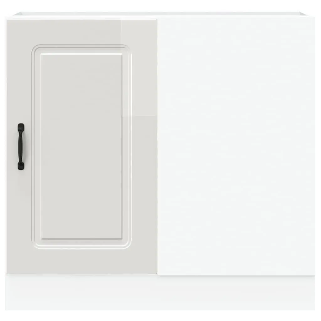Kitchen Base Cabinet Engineered Wood High Gloss White Storage Cupboard