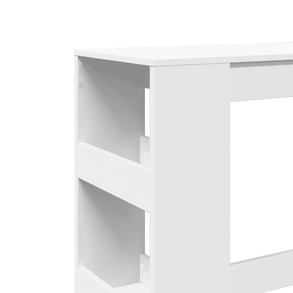 Bar Table Engineered Wood 90L x 40W x 103.5H cm White with Storage Shelves