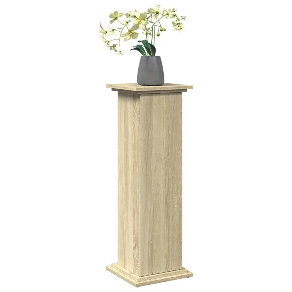 Plant Display Stand Three-Tier Storage Cabinet Brown Engineered Wood Pillar
