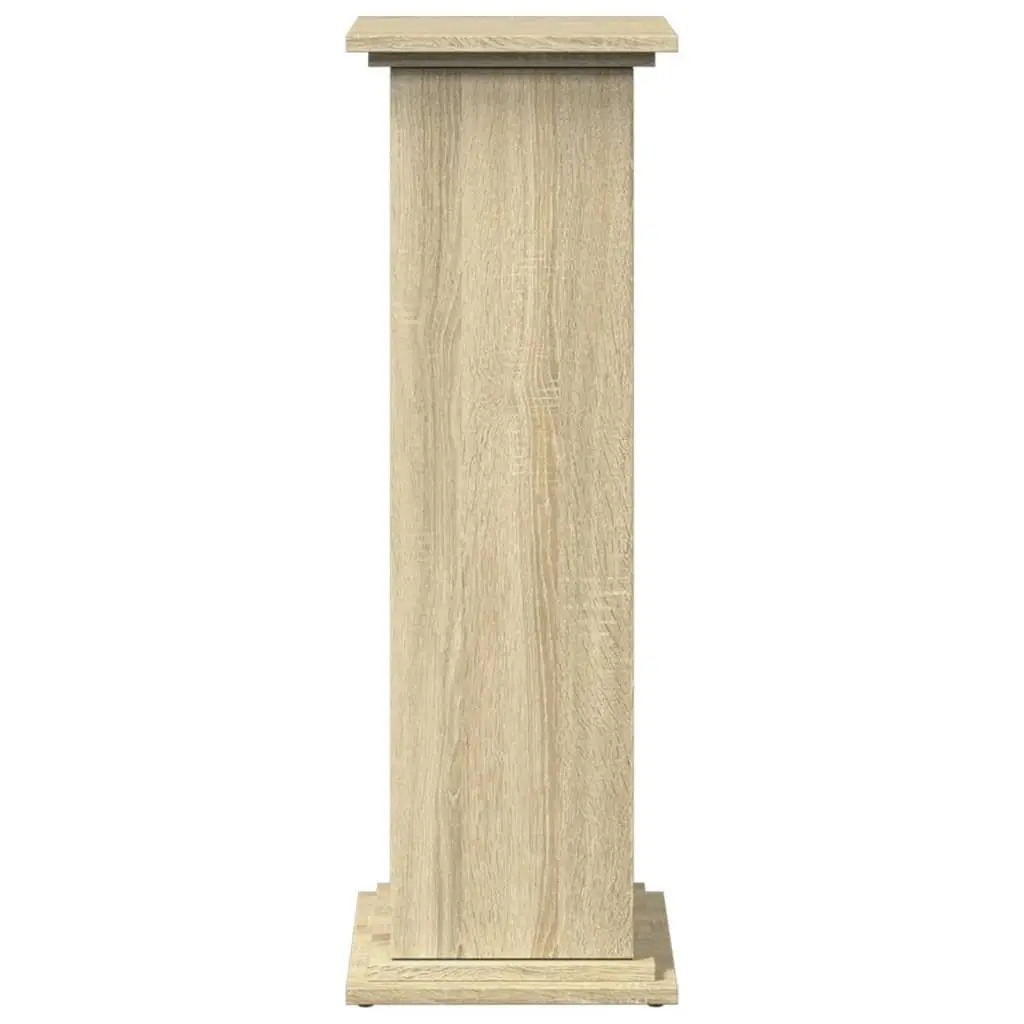 Plant Display Stand Three-Tier Storage Cabinet Brown Engineered Wood Pillar