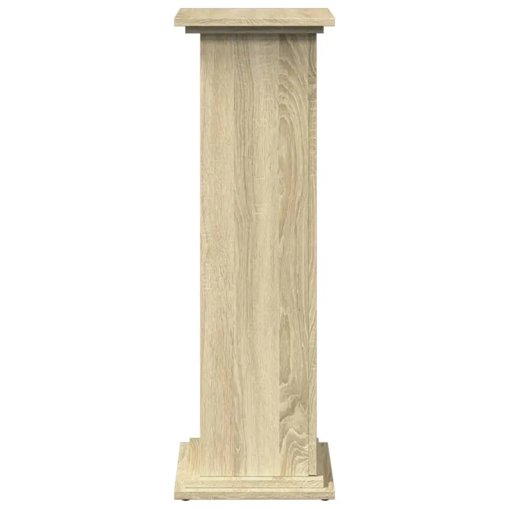Plant Display Stand Three-Tier Storage Cabinet Brown Engineered Wood Pillar