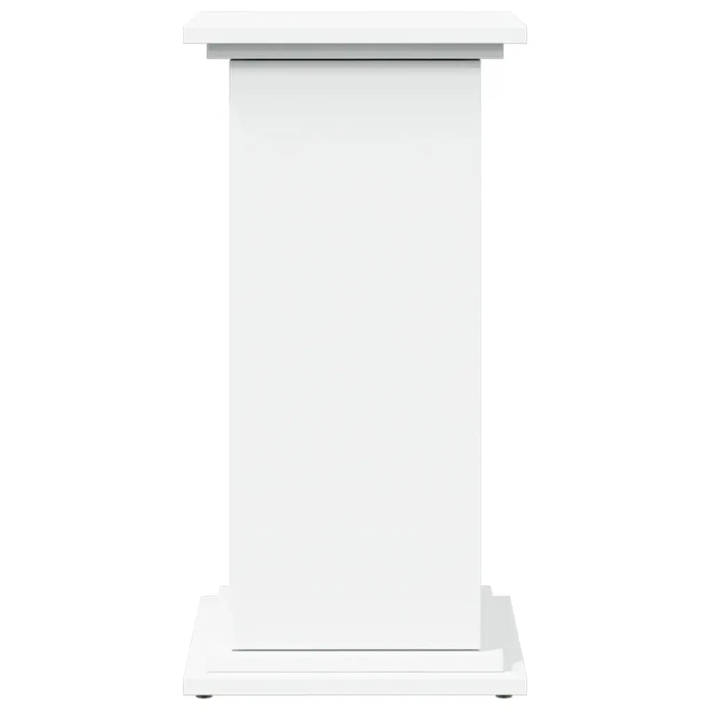 Two-Tier Display Stand Engineered Wood White Storage Cabinet with Hidden Compartments