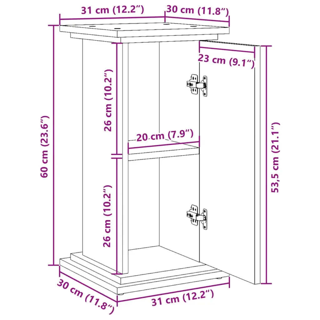 Two-Tier Display Stand Engineered Wood White Storage Cabinet with Hidden Compartments