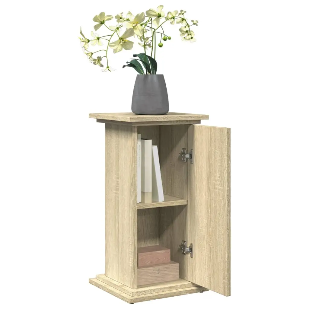 Plant Display Stand Engineered Wood Brown Two-Tier Storage Cabinet 31 x 30 x 60 cm