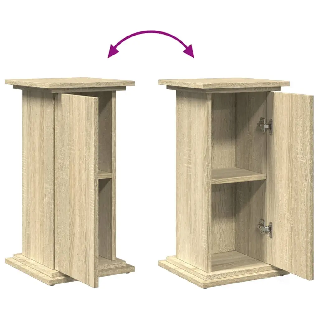 Plant Display Stand Engineered Wood Brown Two-Tier Storage Cabinet 31 x 30 x 60 cm