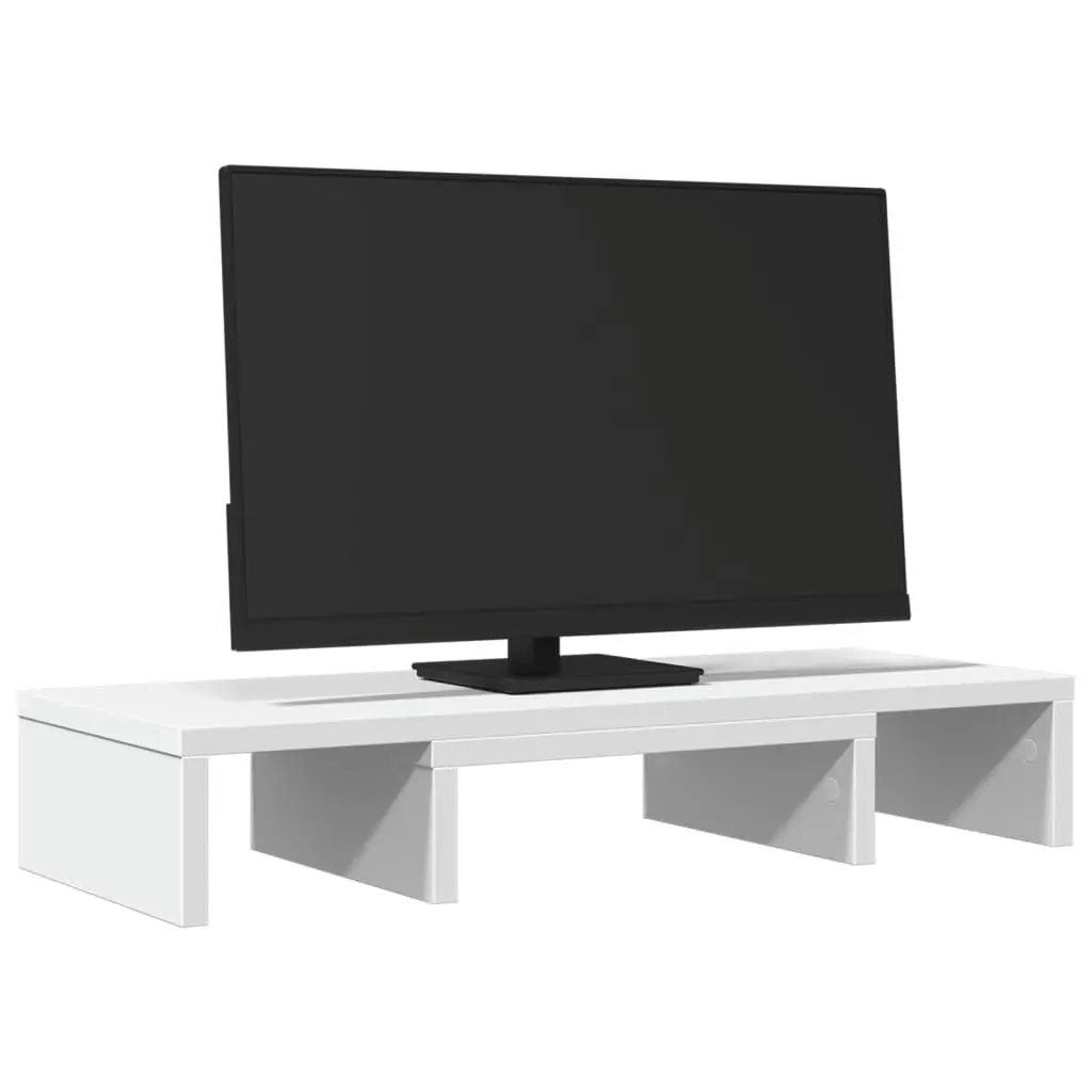 Monitor Stand Adjustable Engineered Wood 60 x 24 x 10.5 cm White