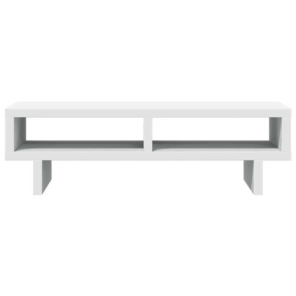 Computer Riser Monitor Stand Engineered Wood White with Storage Compartments 50x27x15cm for Organized Workspace