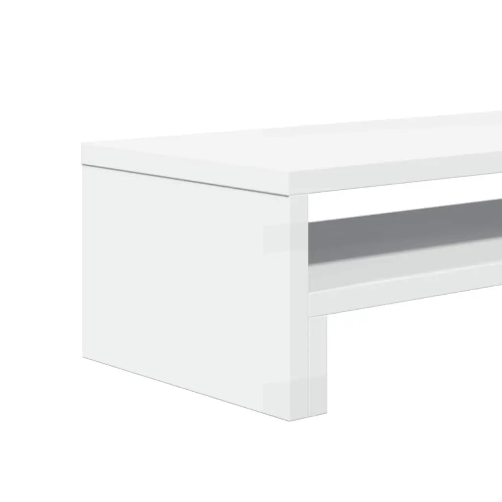 White Engineered Wood Monitor Stand Desk Organizer 54x22x15cm