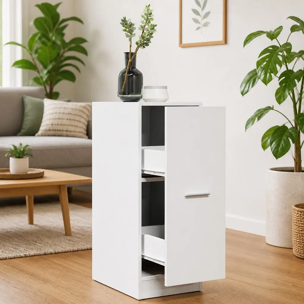 Apothecary Storage Cabinet Engineered Wood 30x41x77.5 cm White Organizer