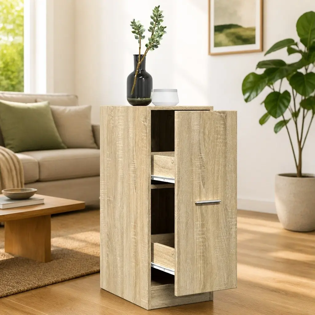 Apothecary Cabinet Engineered Wood 30 x 41 x 77.5 cm Brown Sonoma Oak Storage Chest