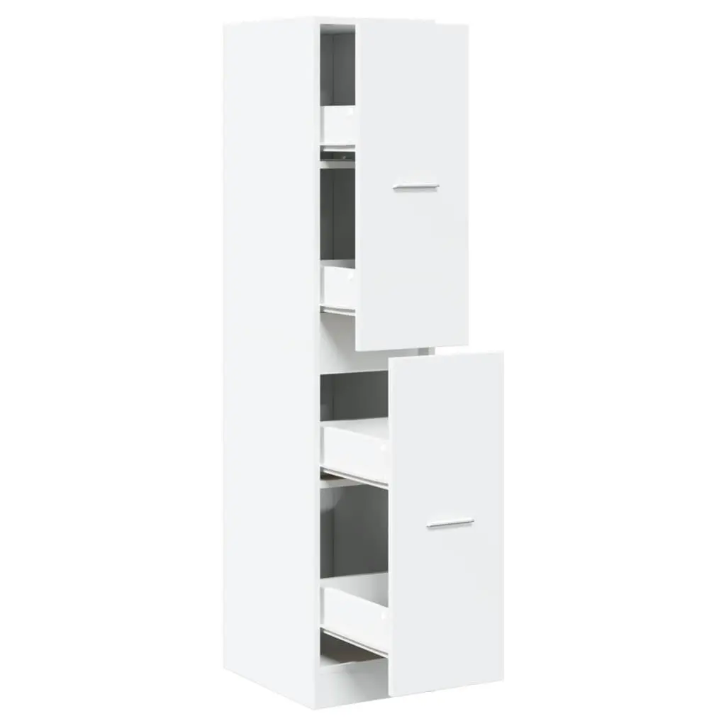 Apothecary Cabinet Engineered Wood Storage Chest 30x41x144.5 cm White Furniture
