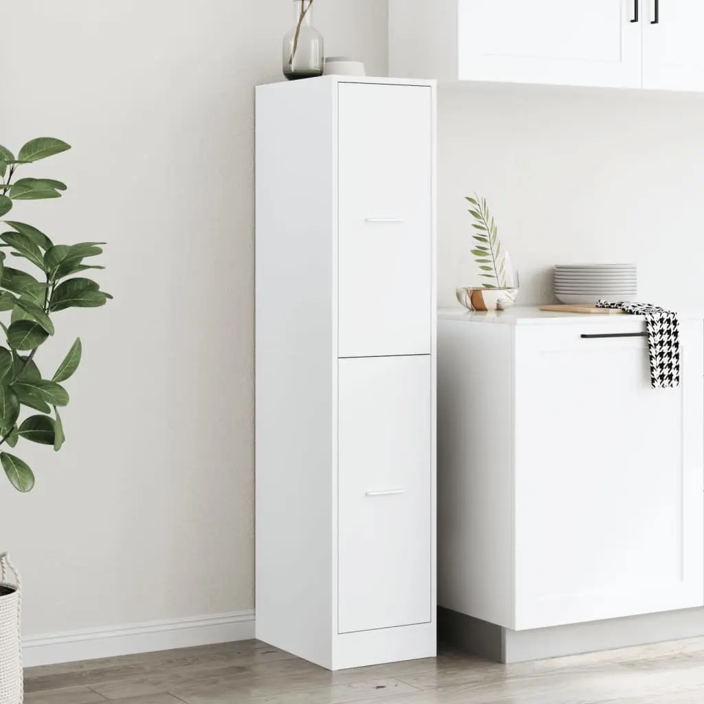 Apothecary Cabinet Engineered Wood Storage Chest 30x41x144.5 cm White Furniture