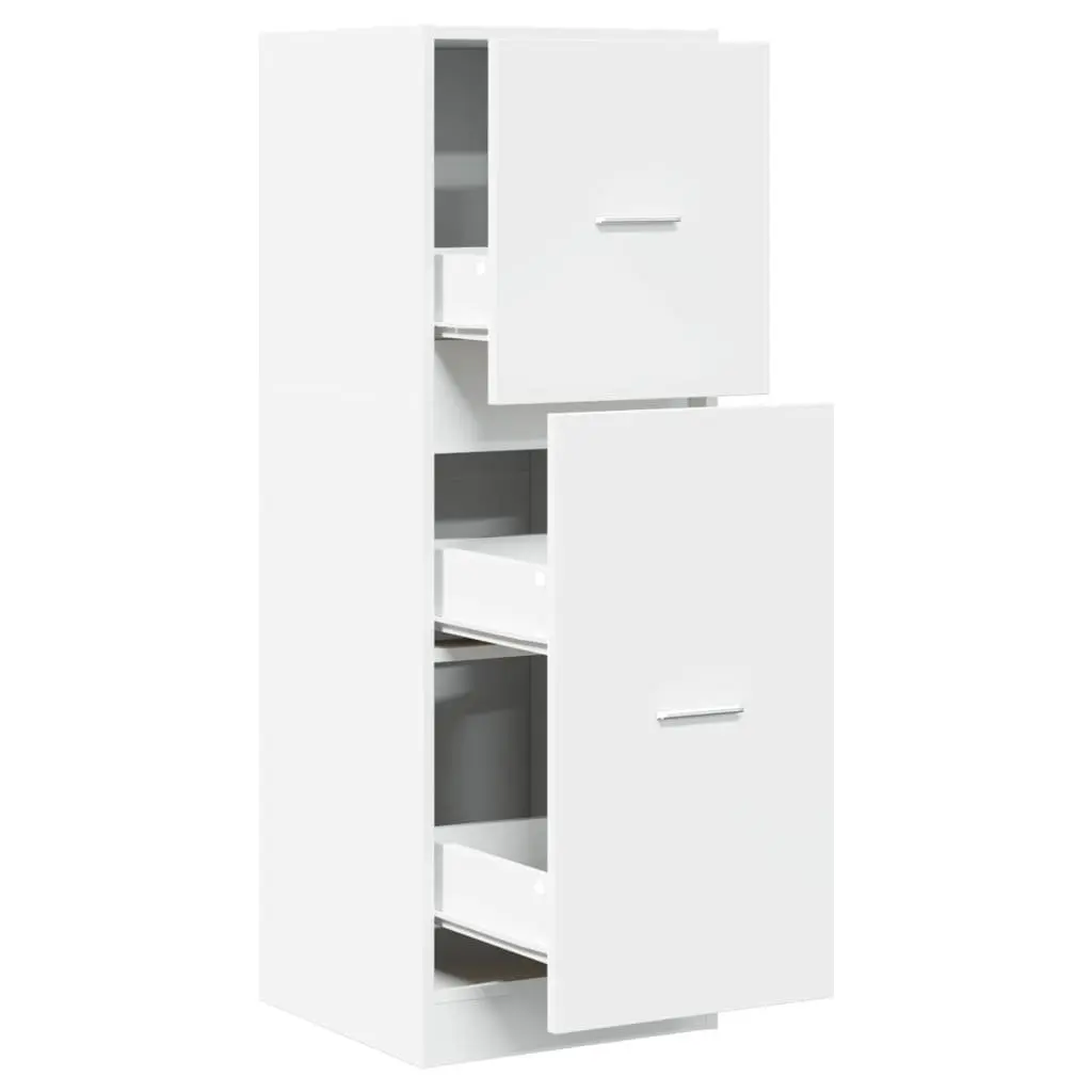 Apothecary Storage Cabinet White 40x41x118cm Engineered Wood Organiser Drawers