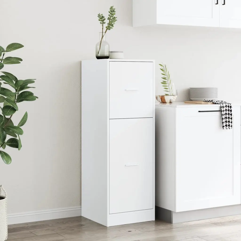 Apothecary Storage Cabinet White 40x41x118cm Engineered Wood Organiser Drawers