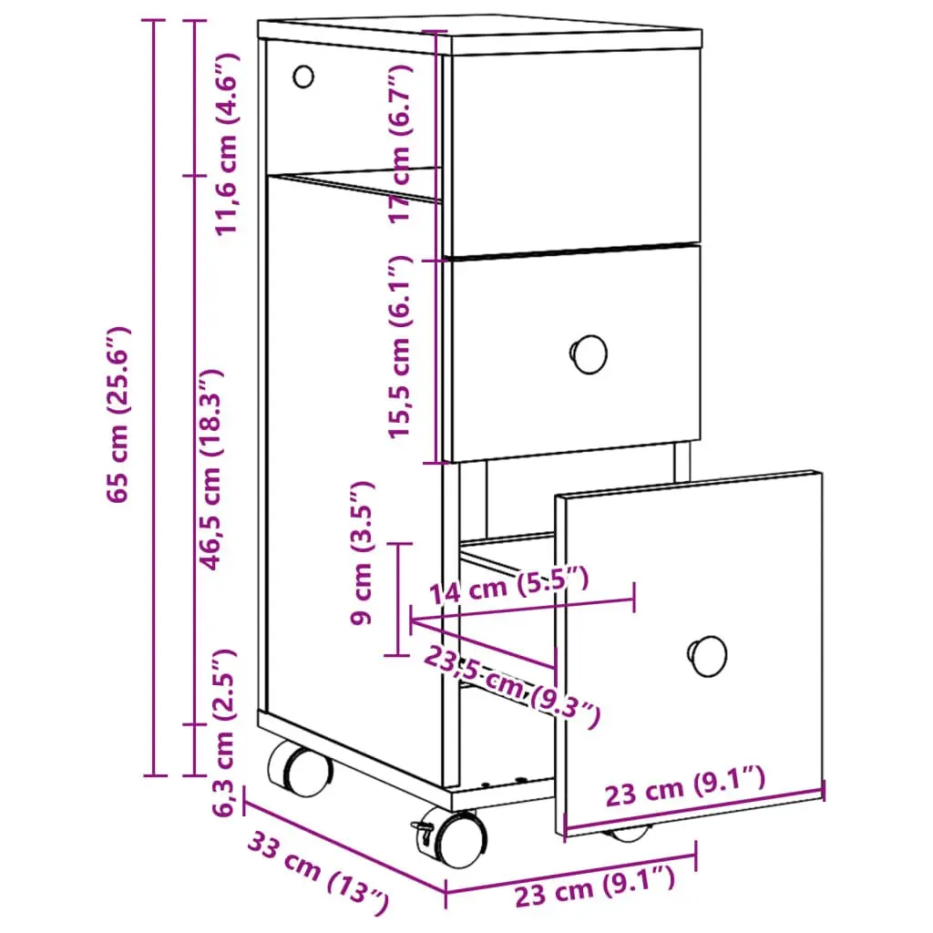 Narrow Cabinet for Bathroom or Kitchen