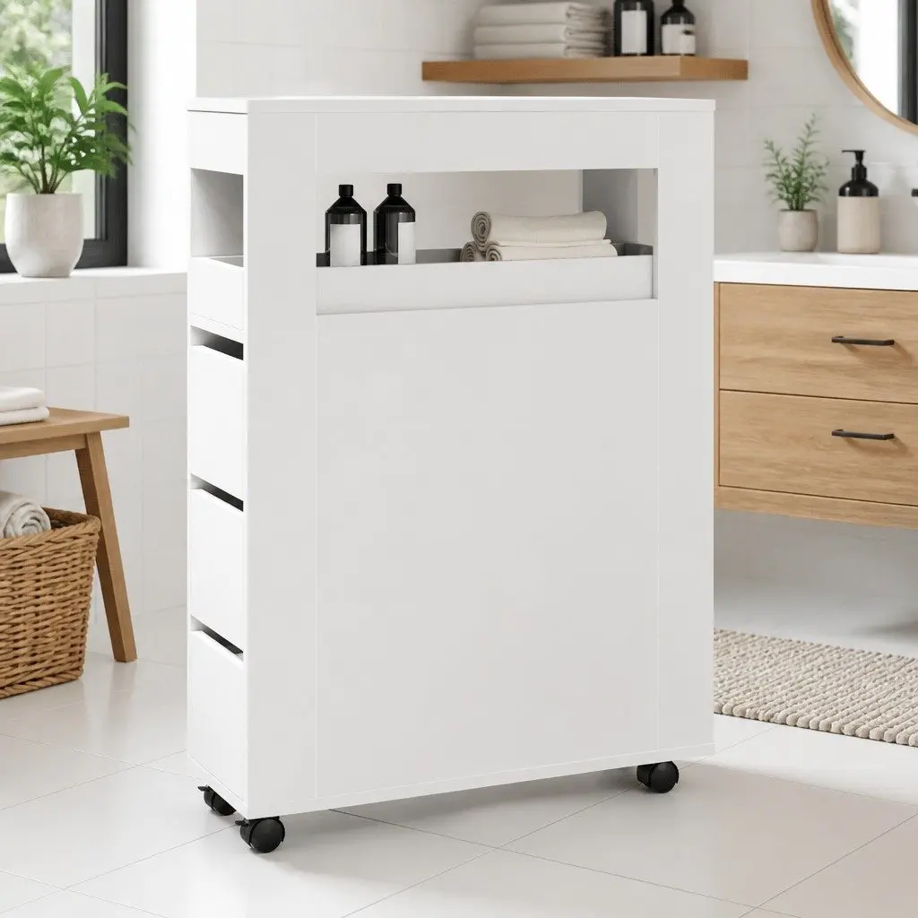 Narrow Cabinet for Bathroom and Home Use