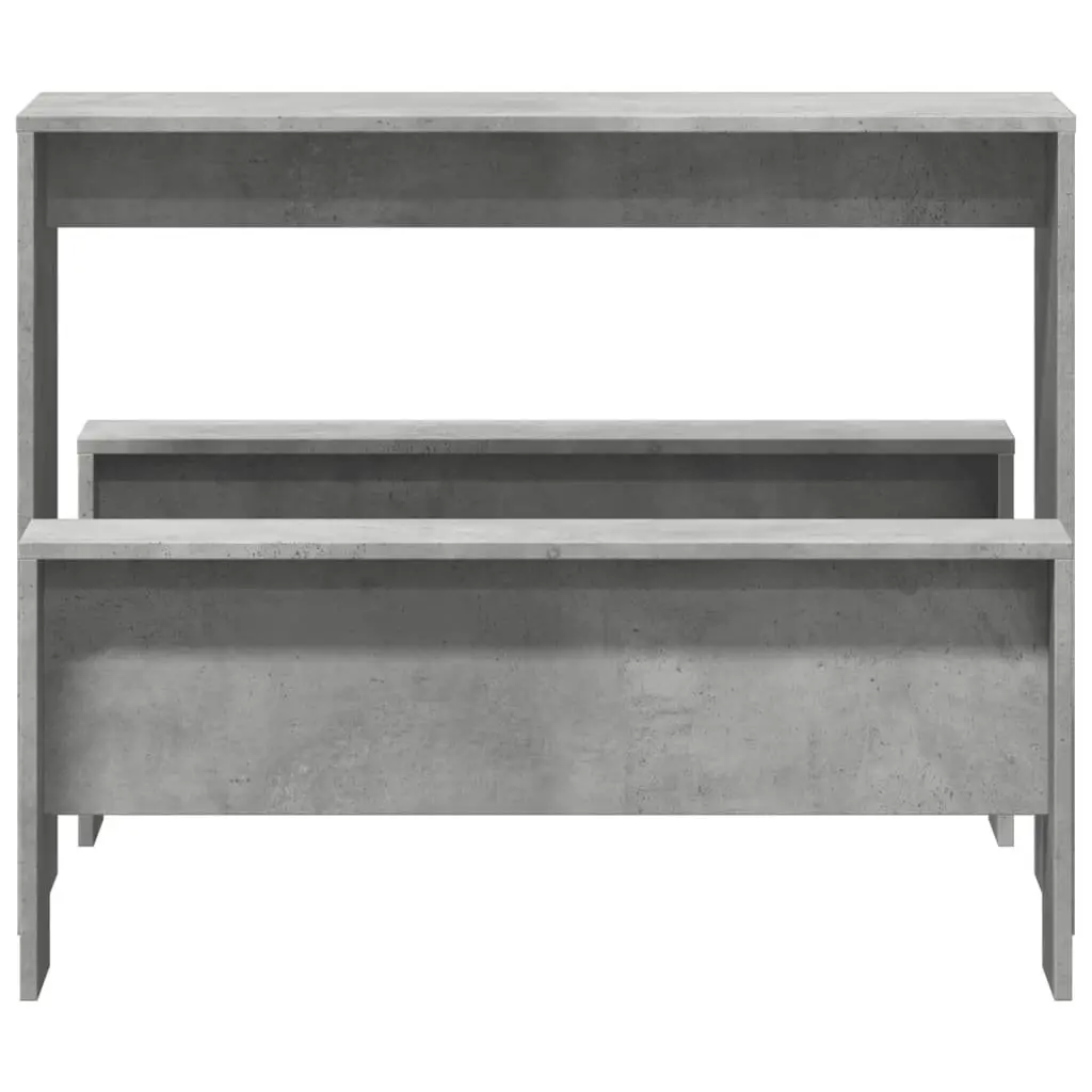Grey Engineered Wood Dining Bench and Table Set 3 Piece for Kitchen Use