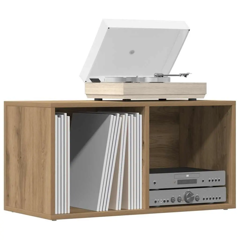 Storage Box for Vinyl Records Engineered Wood Brown 69.5x34x36cm Sturdy Cabinet and Organiser for Household Essentials