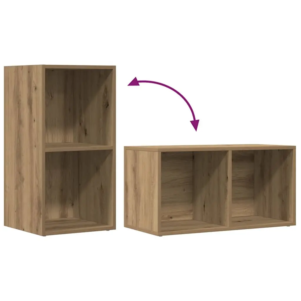 Storage Box for Vinyl Records Engineered Wood Brown 69.5x34x36cm Sturdy Cabinet and Organiser for Household Essentials