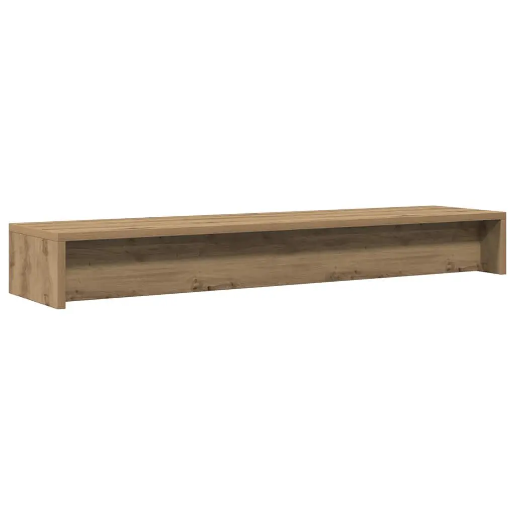 Monitor Stand with Storage Shelf Engineered Wood Oak 100x24x13cm