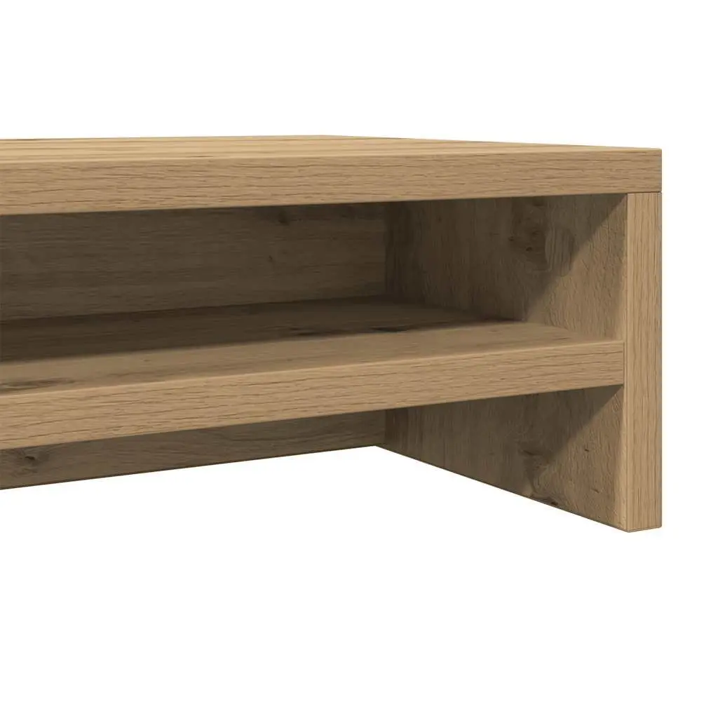 Monitor Stand with Storage Shelf Engineered Wood Oak 100x24x13cm