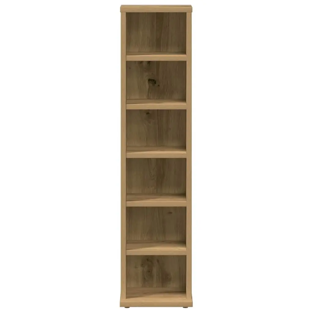 Media Storage Cabinet Engineered Wood Open Compartment 21L x 20W x 88H cm Artisan Oak