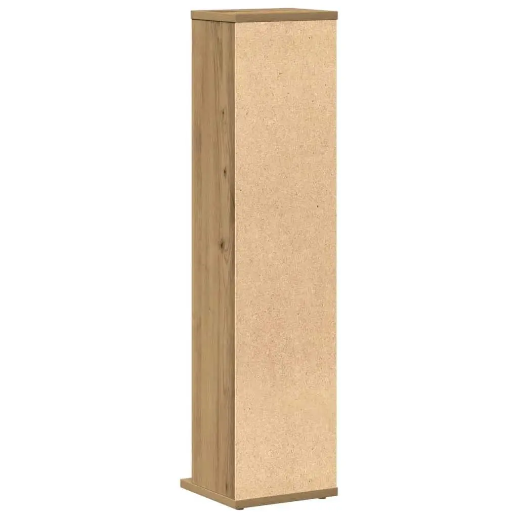 Media Storage Cabinet Engineered Wood Open Compartment 21L x 20W x 88H cm Artisan Oak