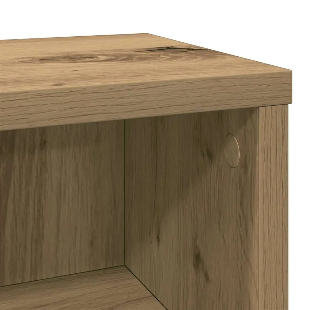 Media Storage Cabinet Engineered Wood Open Compartment 21L x 20W x 88H cm Artisan Oak