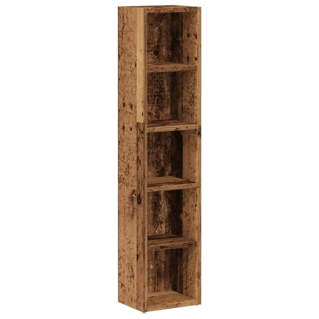 CD Storage Cabinets Set 2 Pieces Brown Engineered Wood Media Rack with Multiple Compartments for Organizing and Displaying Collectibles