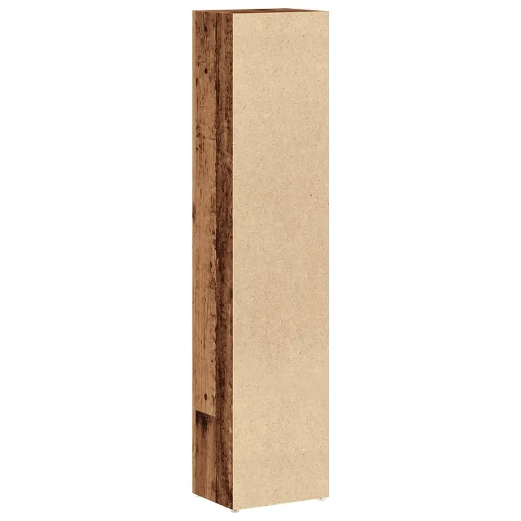 CD Storage Cabinets Set 2 Pieces Brown Engineered Wood Media Rack with Multiple Compartments for Organizing and Displaying Collectibles