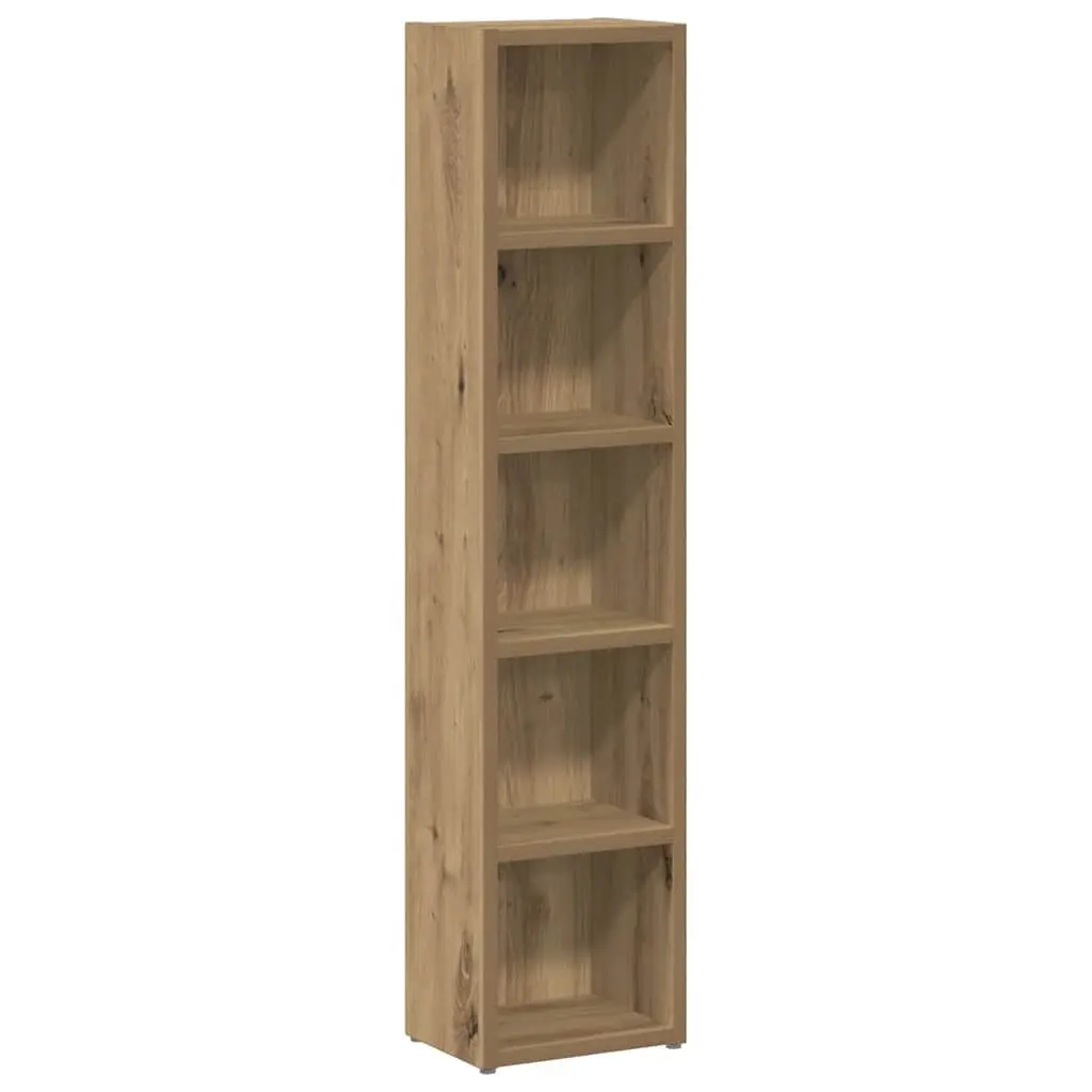 Media Rack Engineered Wood Brown 5 Compartment Storage Cabinet Set of 2