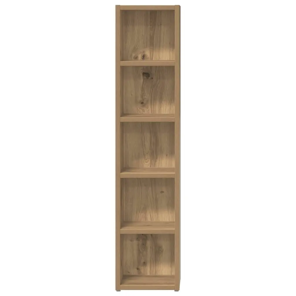 Media Rack Engineered Wood Brown 5 Compartment Storage Cabinet Set of 2