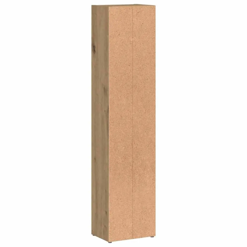 Media Rack Engineered Wood Brown 5 Compartment Storage Cabinet Set of 2