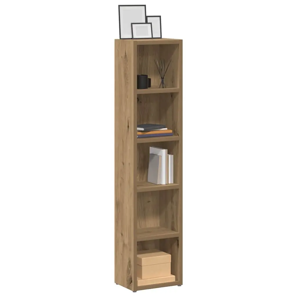 Media Rack Engineered Wood Brown 5 Compartment Storage Cabinet Set of 2