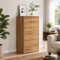 Practical Brown Sideboard with 6 Drawers for Every Room