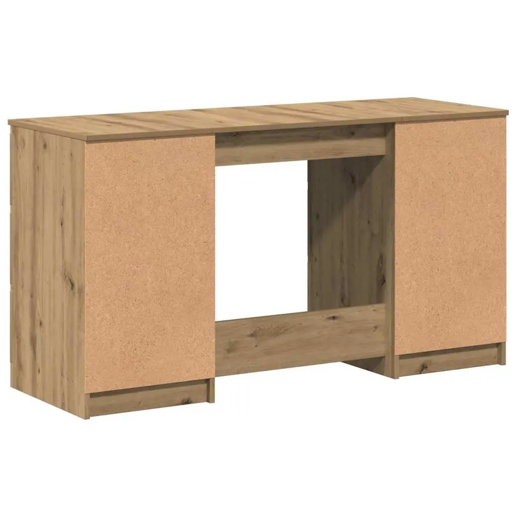 Writing Desk with 6 Drawers Home Office Study Table Brown Engineered Wood