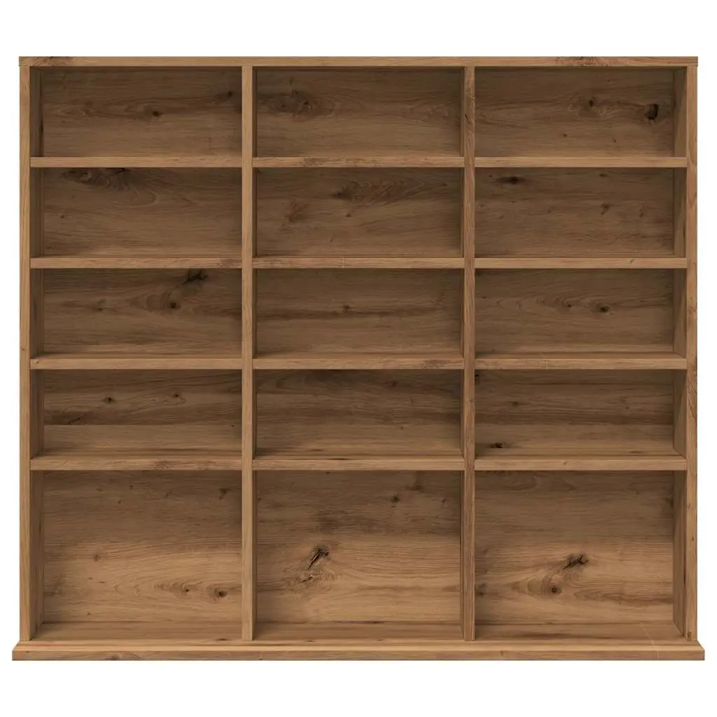 Media Storage Cabinet Engineered Wood Brown Open Compartment Organiser Rack 100x23x89.5cm
