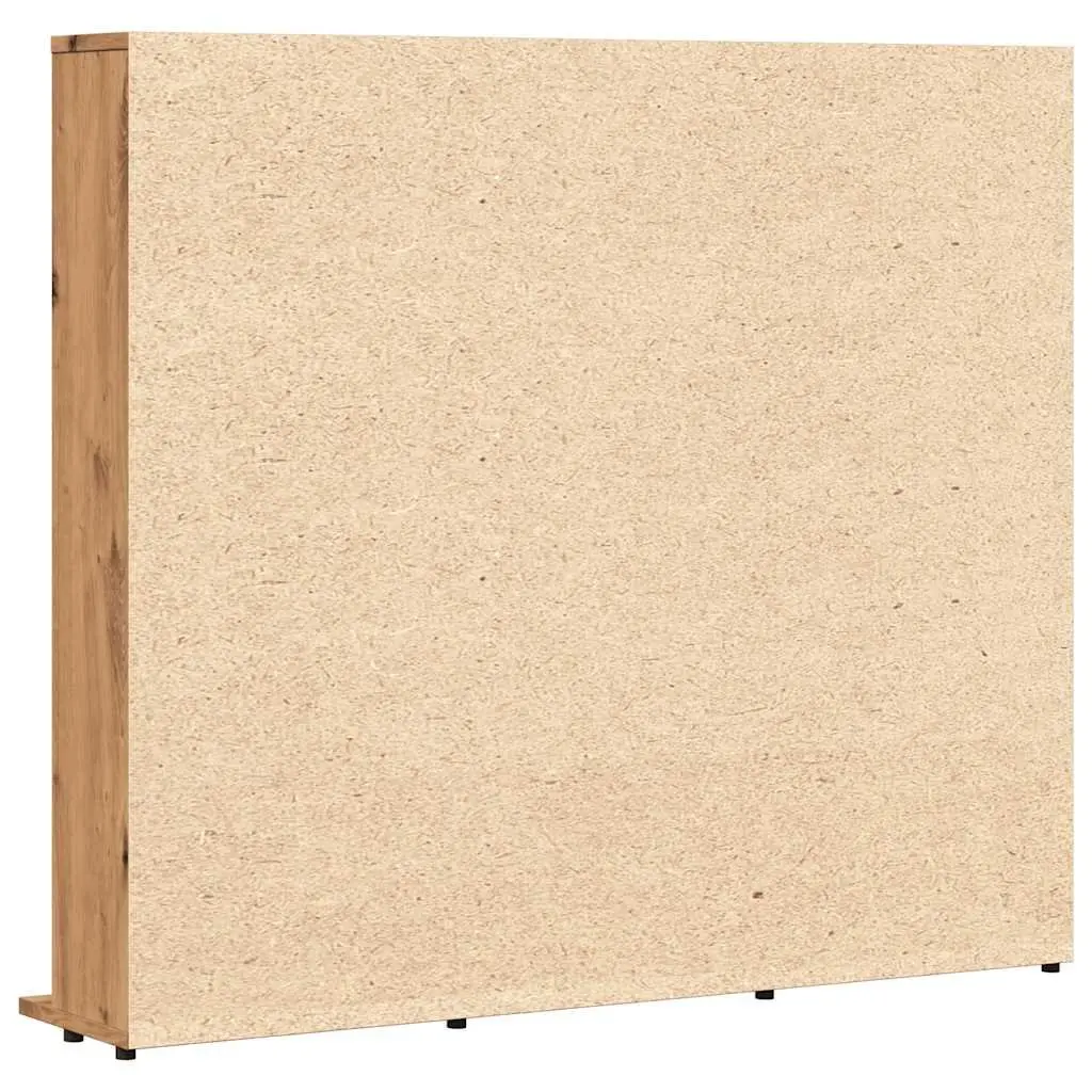 Media Storage Cabinet Engineered Wood Brown Open Compartment Organiser Rack 100x23x89.5cm