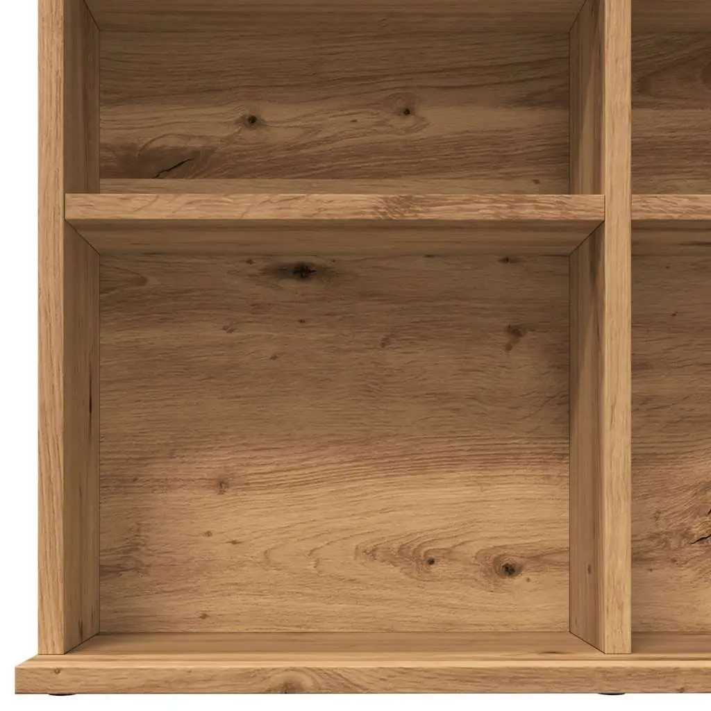 Media Storage Cabinet Engineered Wood Brown Open Compartment Organiser Rack 100x23x89.5cm