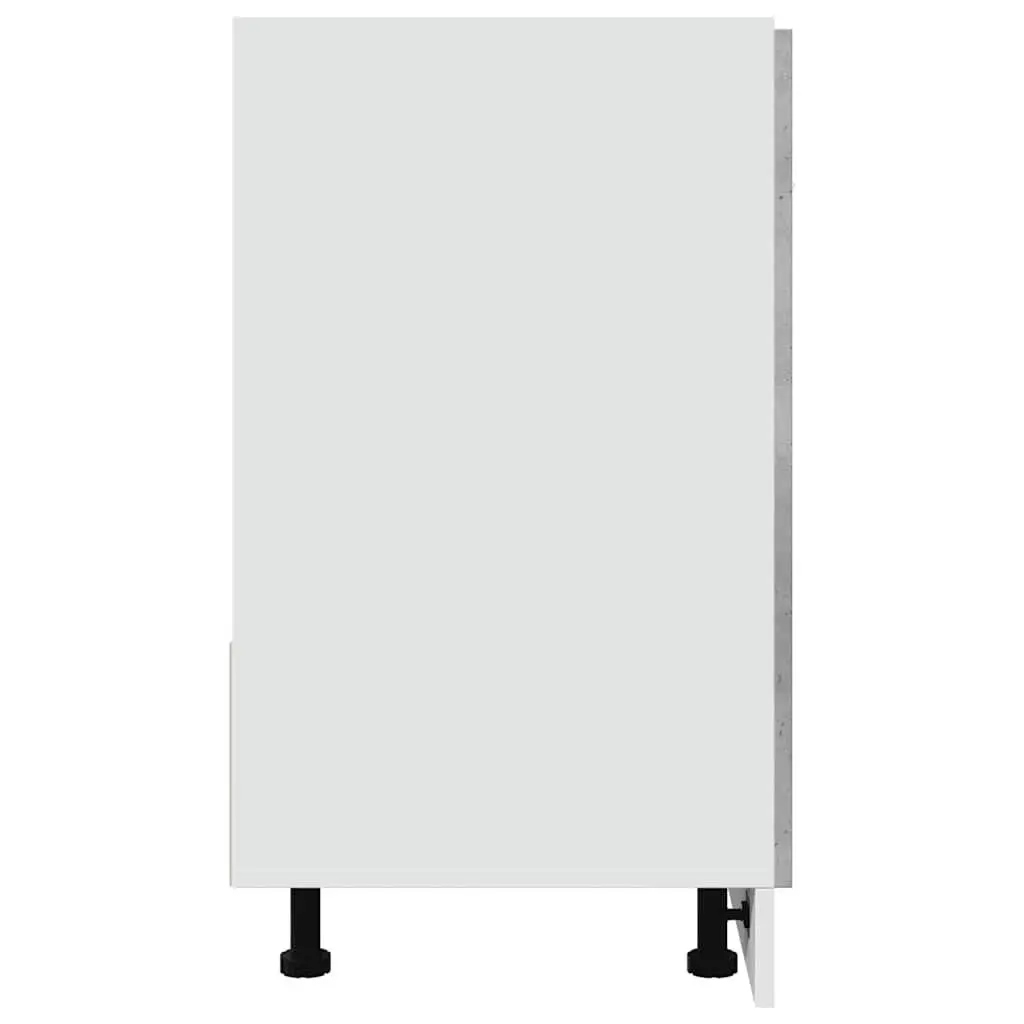 Sink Base Cabinet Kitchen Storage Grey Engineered Wood Two Door 80x46x81.5cm