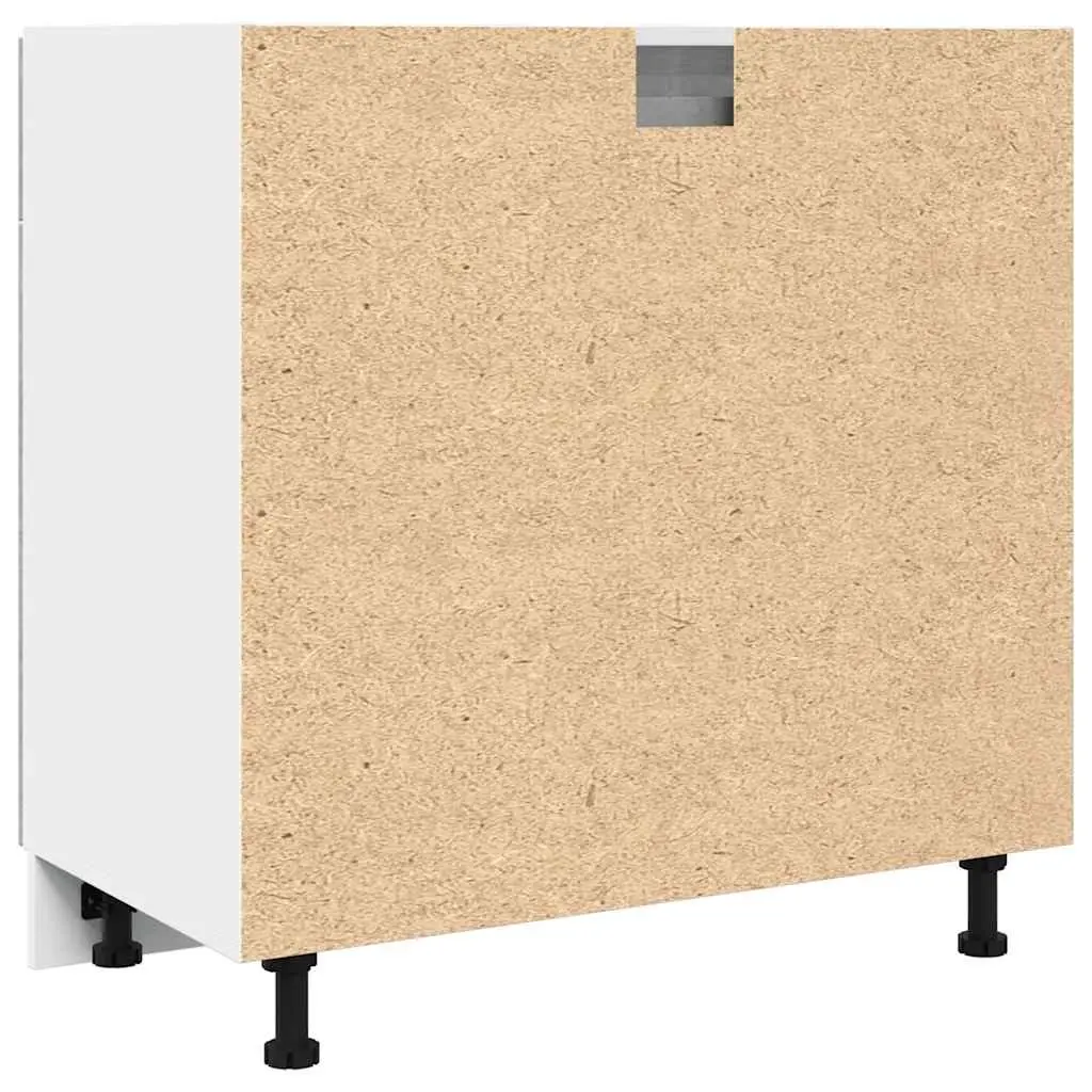 Kitchen Cabinet Grey Engineered Wood 80W x 46D x 81.5H cm 1 Drawer 2 Compartments Storage Unit