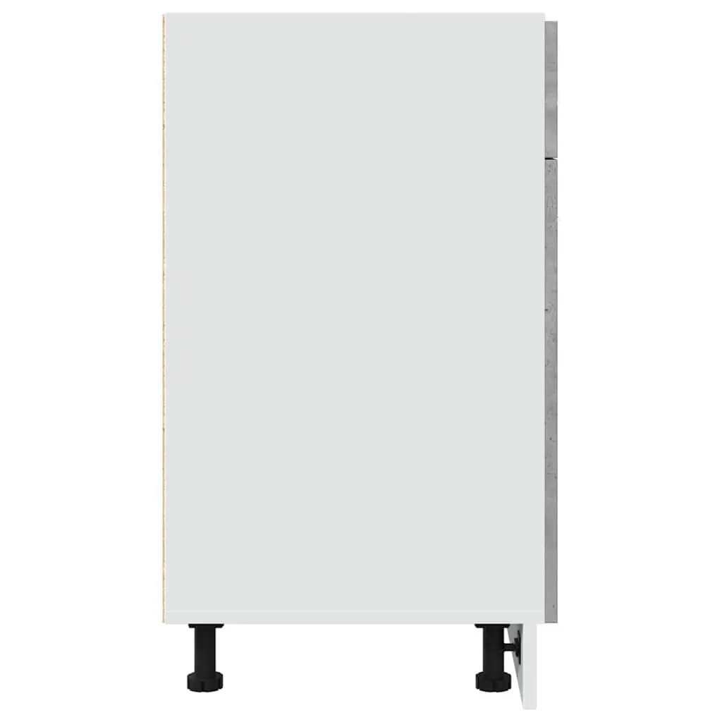 Kitchen Cabinet Grey Engineered Wood 80W x 46D x 81.5H cm 1 Drawer 2 Compartments Storage Unit