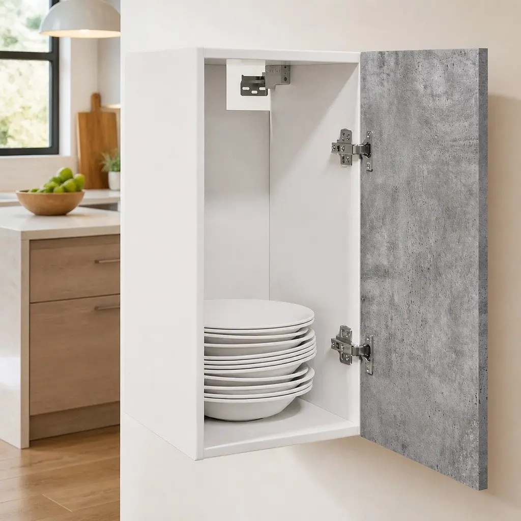 Wall-Mounted Cabinet Grey Engineered Wood 30x31x60cm Kitchen Storage