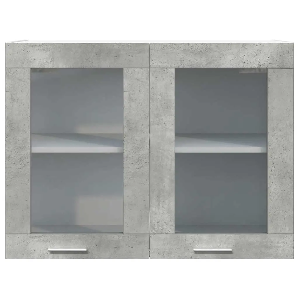 Hanging Glass Cabinet Wall-Mounted Engineered Wood 80 x 31 x 60 cm Grey