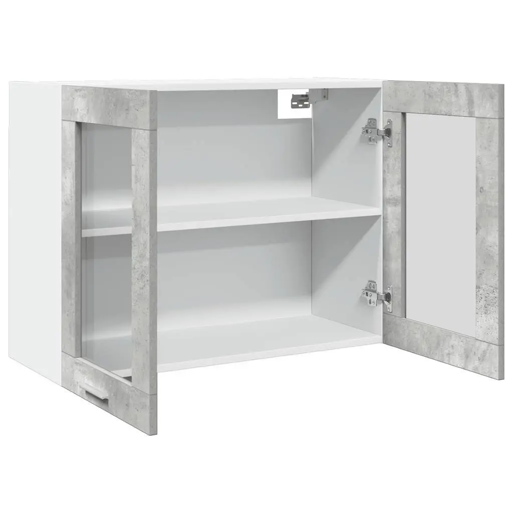 Hanging Glass Cabinet Wall-Mounted Engineered Wood 80 x 31 x 60 cm Grey