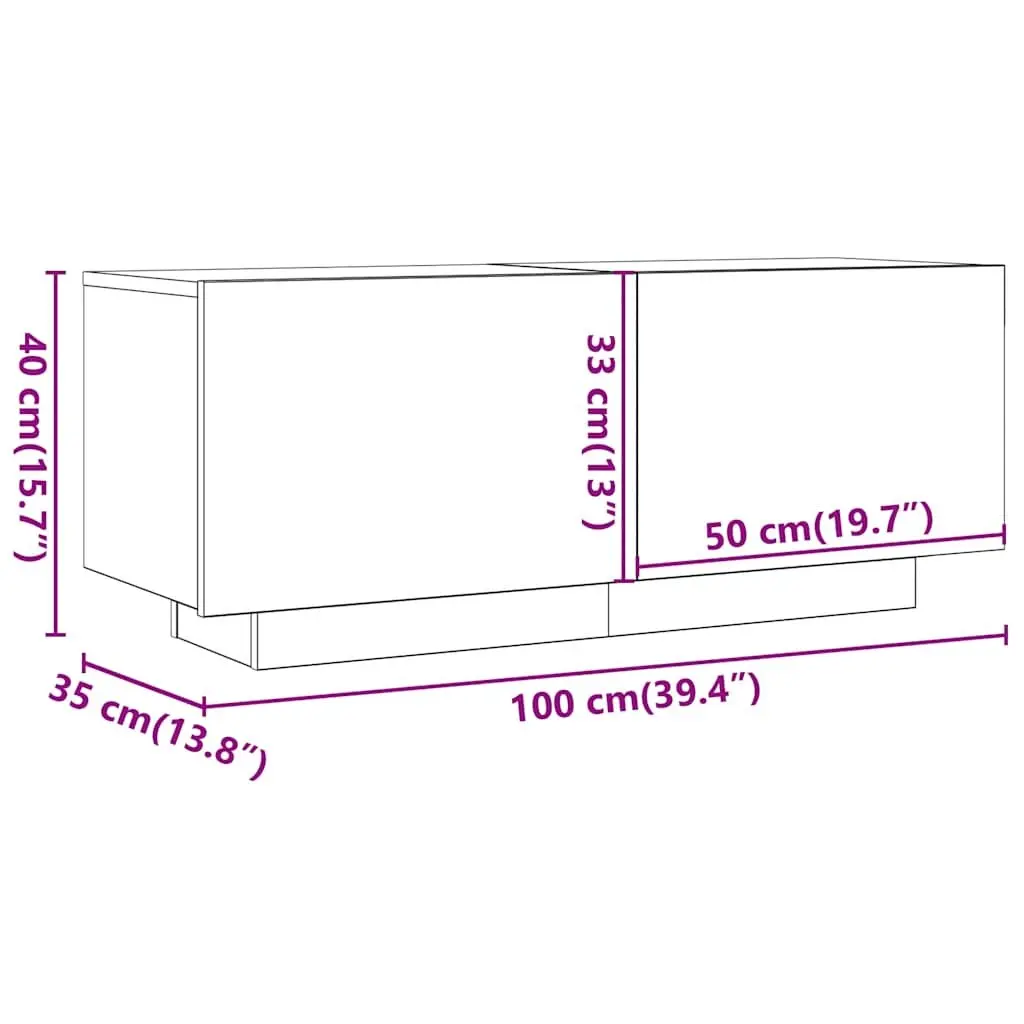 TV Cabinet Old Wood Style TV Stand Media Unit Entertainment Cabinet 100x35x40cm