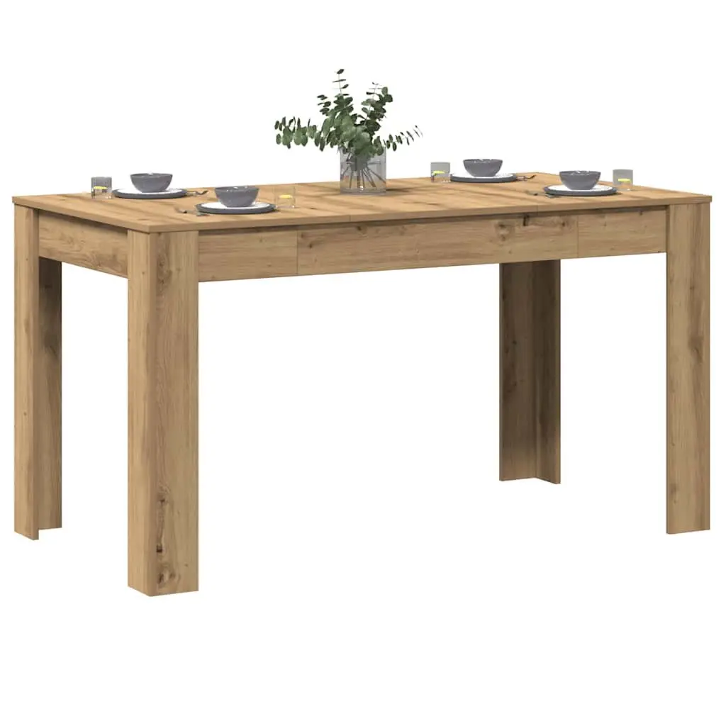 Dining Table Engineered Wood 140 x 74.5 x 76 cm Brown Sturdy Tabletop Easy Clean