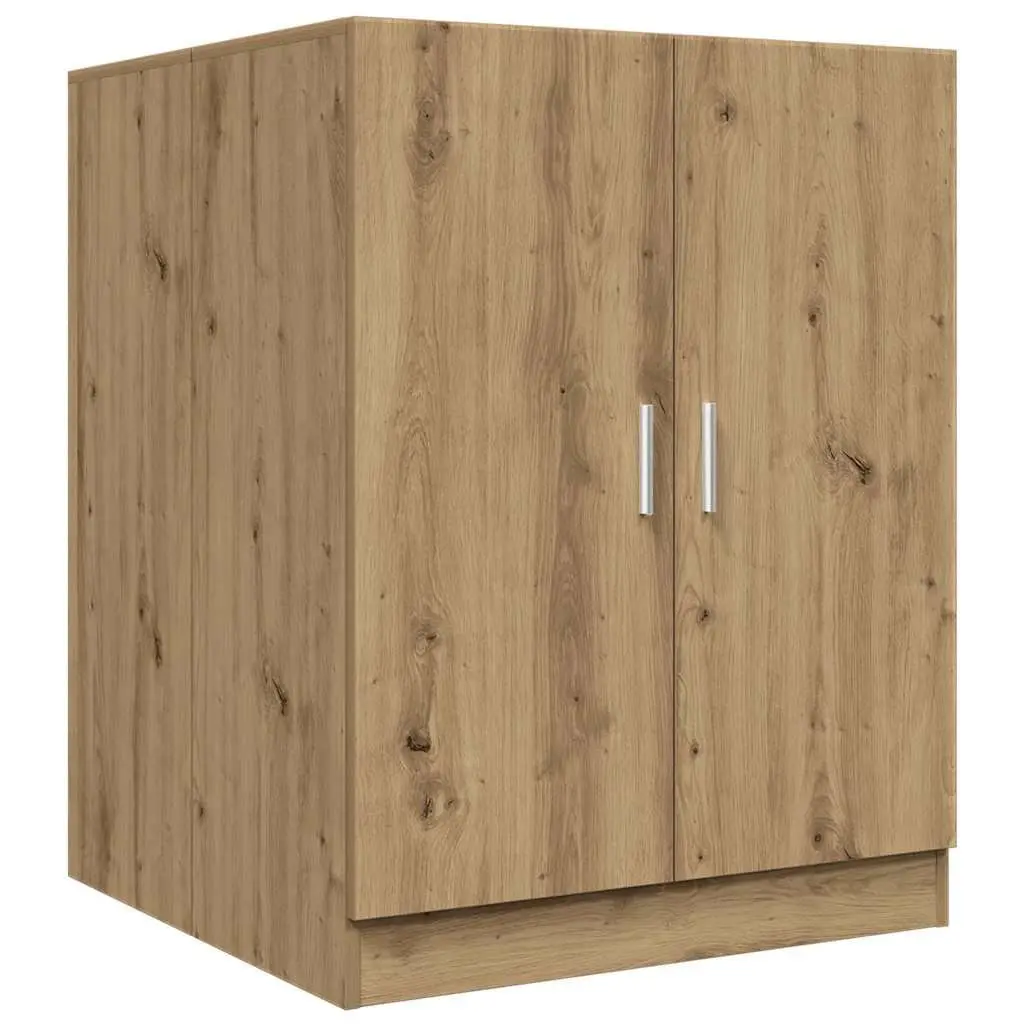 Washing Machine Cabinet Engineered Wood 70.5 x 71.5 x 91.5 cm Artisan Oak 2 Door Bathroom Storage Cupboard
